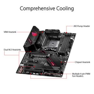 ROG Strix B550-E Gaming AMD Ryzen AM4 ATX Motherboard (PCIe 4.0, 16 Power Stages, Intel WiFi 6, Intel 2.5 Gb Ethernet, Dual M.2, OptiMem II, AI Noise-Canceling Microphone, USB 3.2 Gen 2 & Aura Sync)