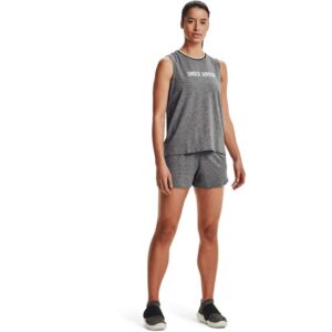 Under Armour Recovery Sleepwear Tank, Black Fade Heather (001)/Metallic Silver, XX-Large