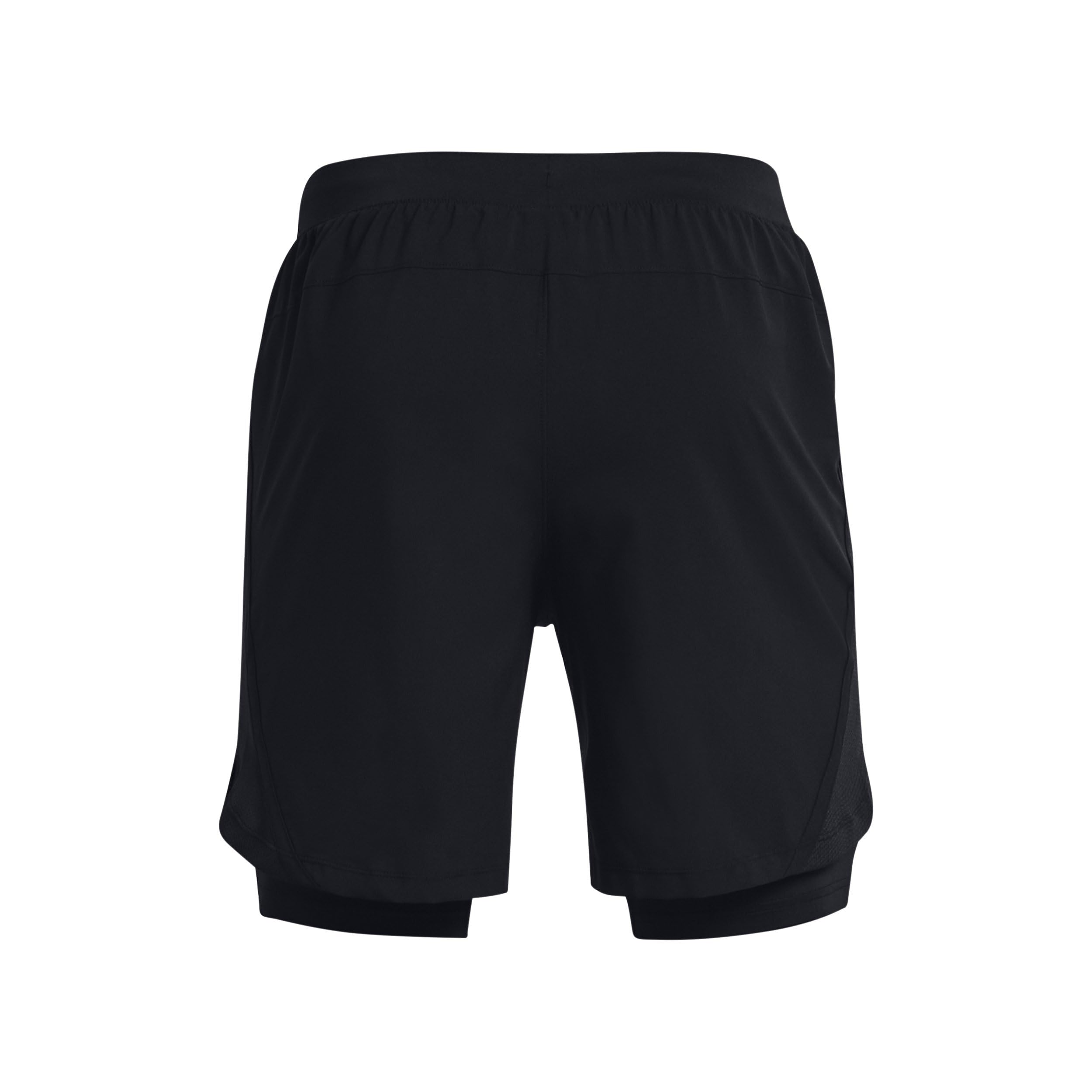 Under Armour Men's Launch Run 7-Inch 2-in-1 Shorts , Black (001)/Reflective , Large