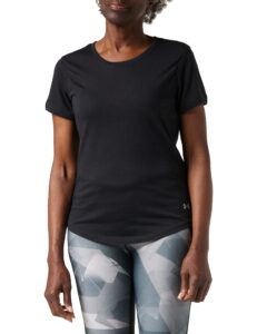 under armour women's streaker short-sleeve t-shirt , black (001)/reflective , small