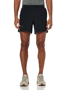 under armour men's launch 5-inch shorts , black (001)/reflective , large