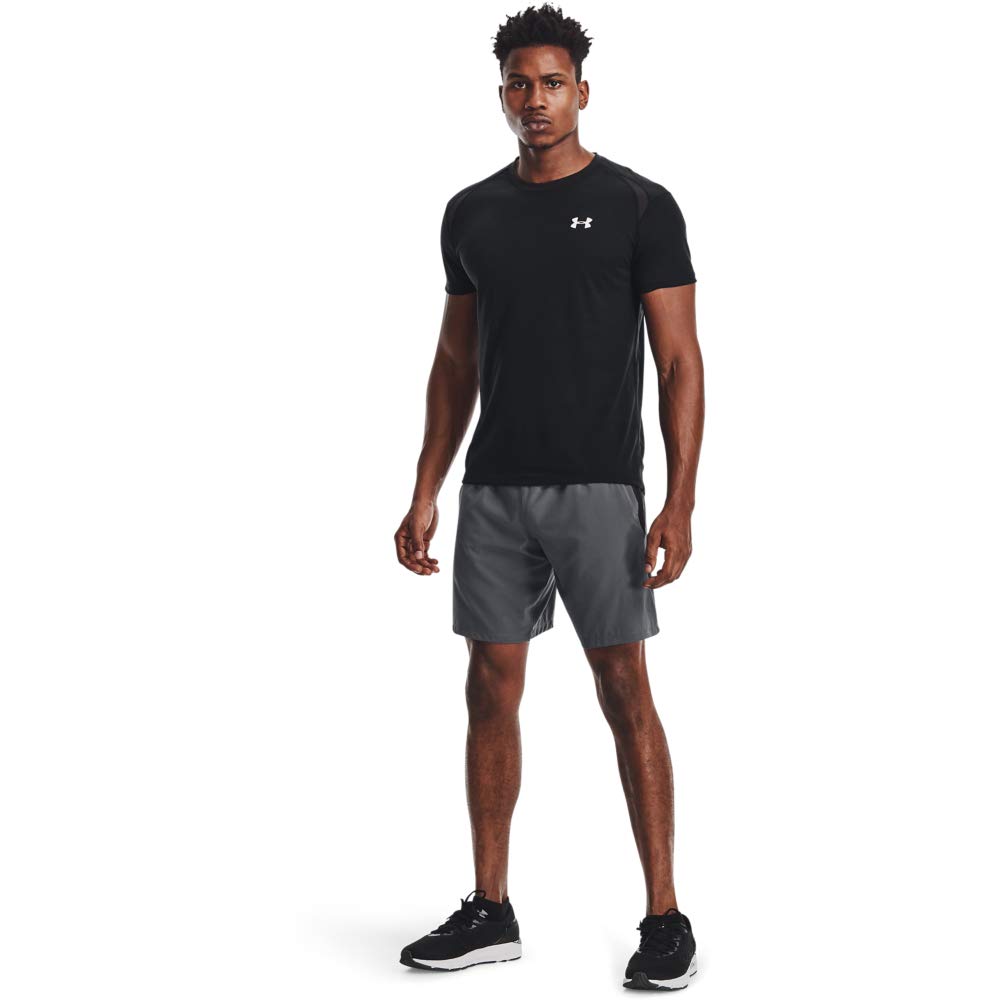 Under Armour Qualifier Speedpocket 9-inch Linerless Shorts, Pitch Gray (012)/Black, Large