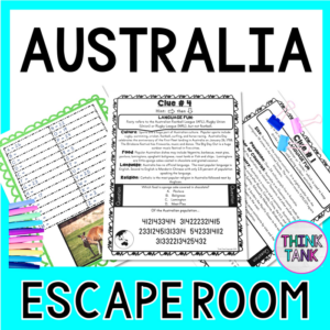 australia escape room - geography activity