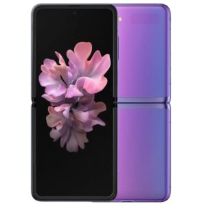 SAMSUNG Galaxy Z Flip Factory Unlocked Cell Phone |US Version - Single SIM | 256GB of Storage | Folding Glass Technology | Long-Lasting Battery | US Warranty | Mirror Purple (Renewed)