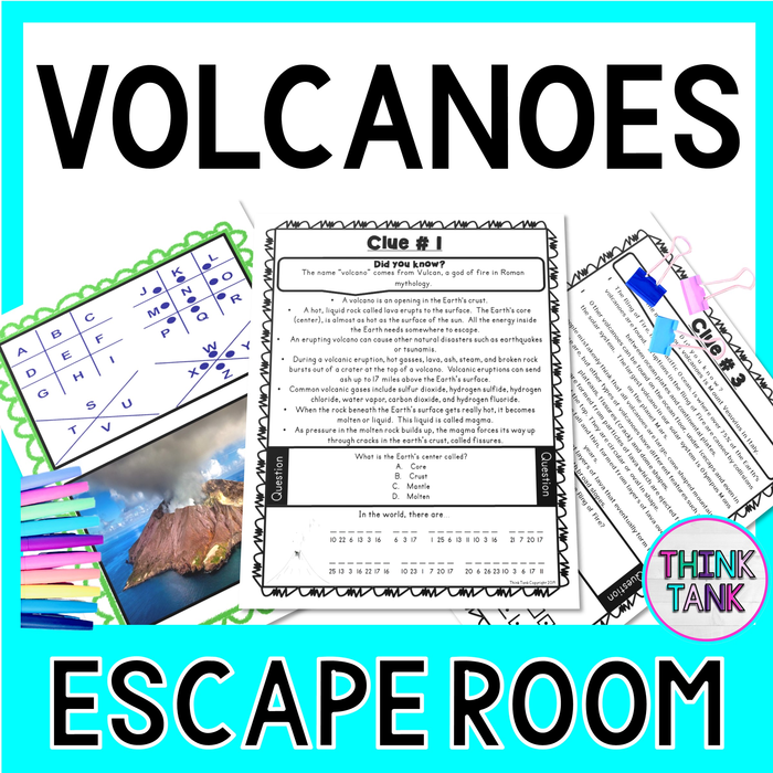 Volcanoes Escape Room - Natural Disasters Activity