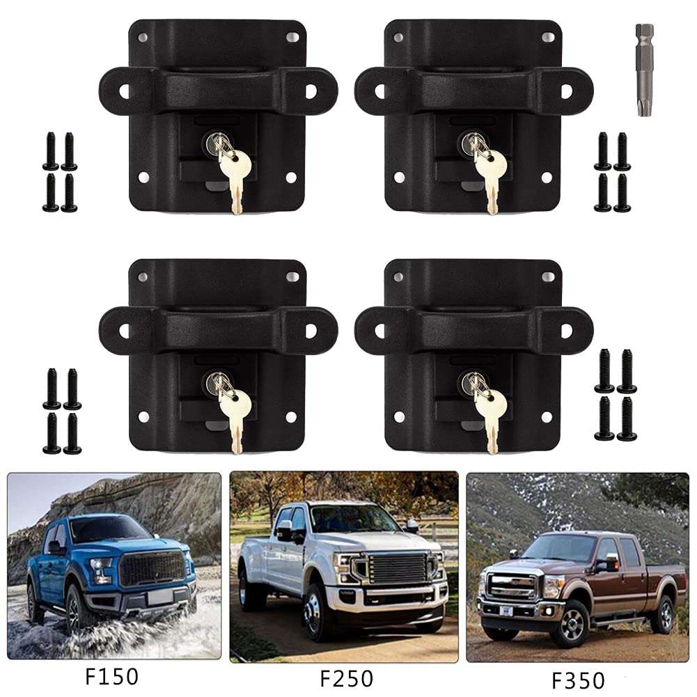 Bed Tie Down Anchors for Ford F150 F250 F350 2015-2021 Truck Cargo Bed Tie Downs Boxlink Cleats with Plates, Replacement for FL3Z99000A64B FL3Z-9928408-AB