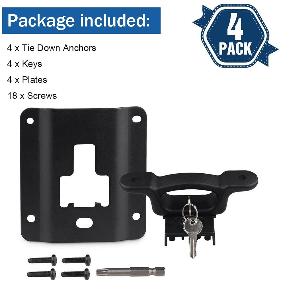 Bed Tie Down Anchors for Ford F150 F250 F350 2015-2021 Truck Cargo Bed Tie Downs Boxlink Cleats with Plates, Replacement for FL3Z99000A64B FL3Z-9928408-AB