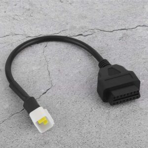 Diagnostics 6 Pin to OBD2 16 Pin Adaptor Cable OBD2 Diagnostic Adapter Motorcycle Fault Detection Connector Fits for Sinnis