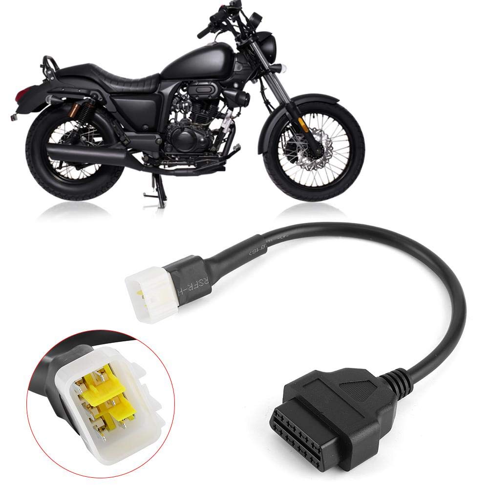 Diagnostics 6 Pin to OBD2 16 Pin Adaptor Cable OBD2 Diagnostic Adapter Motorcycle Fault Detection Connector Fits for Sinnis