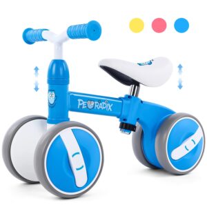 peradix baby balance bikes adjustable bicycle | riding toys for 10 months old toddlers children boys girls | no pedal silent wheels bicycle | best first birthday gift