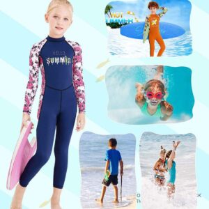 Full Body Kids Swimsuit One Piece Rash Guard Long Sleeve Wetsuit Skin for Girls Boys