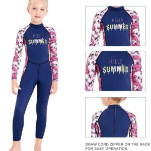 Full Body Kids Swimsuit One Piece Rash Guard Long Sleeve Wetsuit Skin for Girls Boys