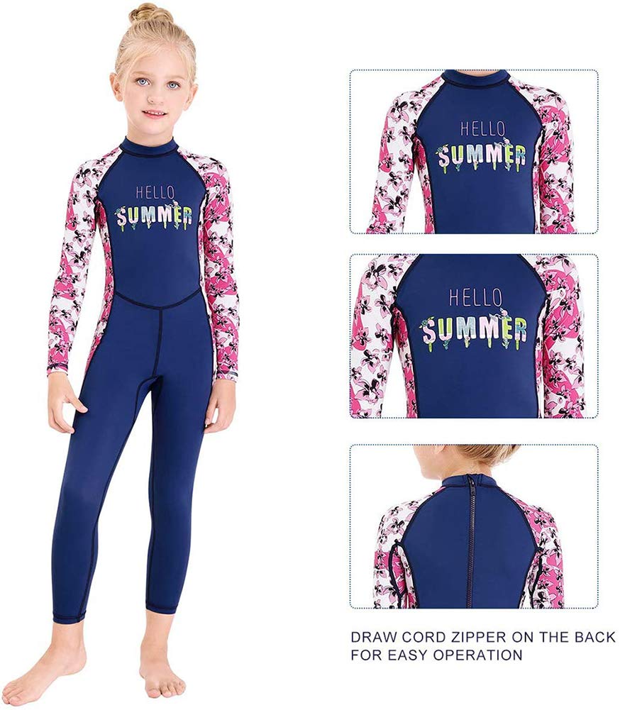 Full Body Kids Swimsuit One Piece Rash Guard Long Sleeve Wetsuit Skin for Girls Boys