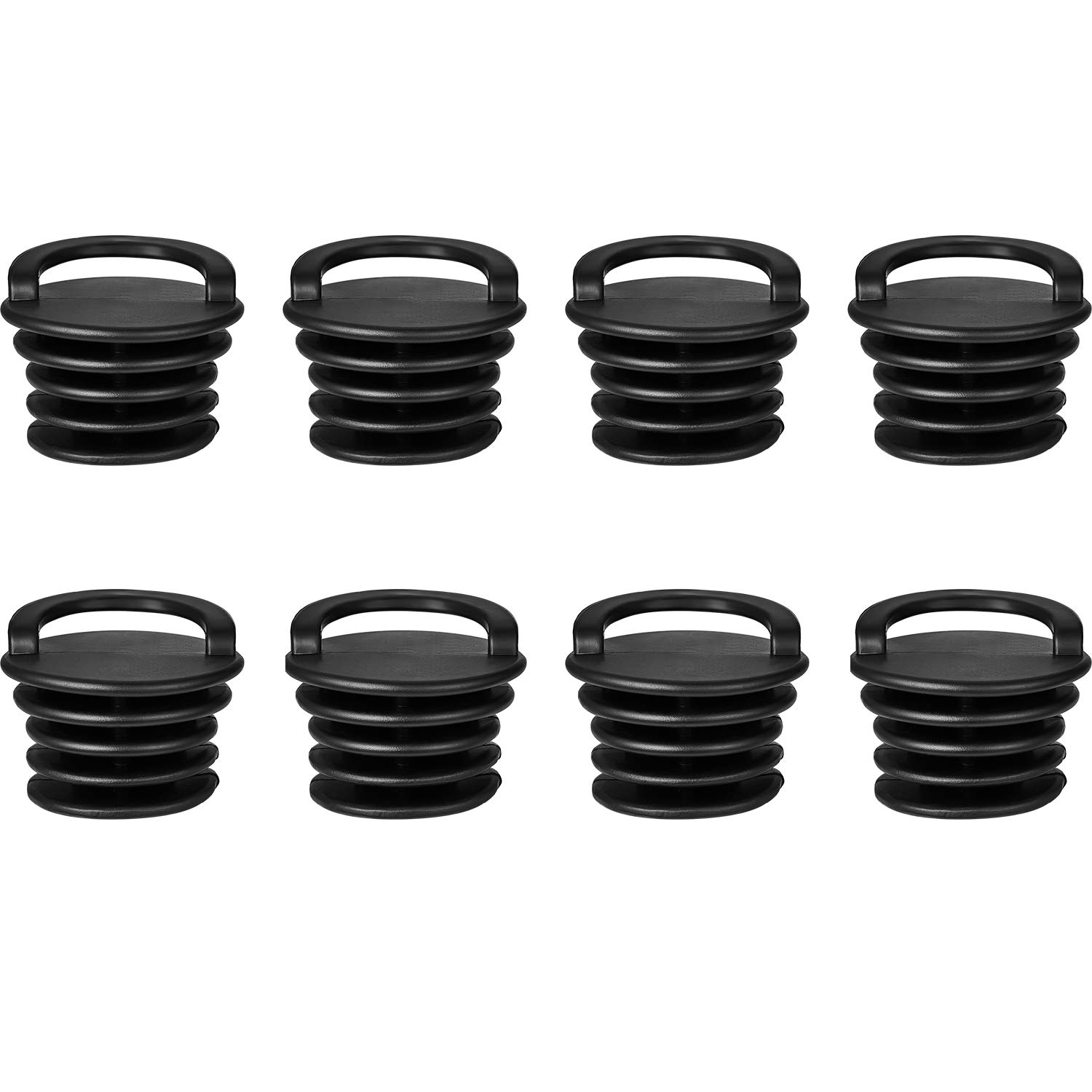 Outus Kayak Scupper Plugs Canoe Boat Scupper Stopper Plugs Bungs Replacement for Kayak Canoe Boat Drain Holes, Black (8 Pieces)