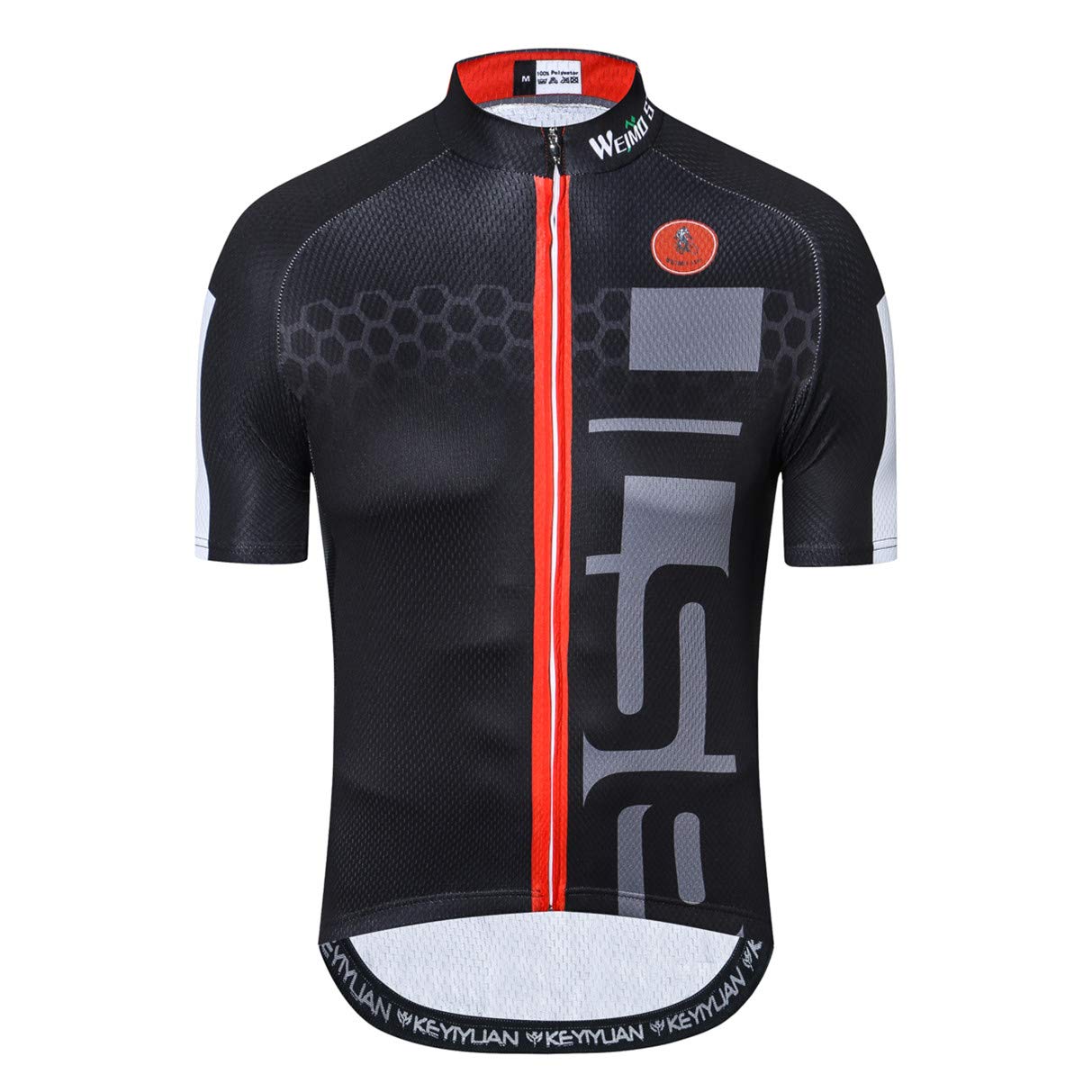 Cycling Jersey Men Bike top Short Sleeve MTB Shirt Zip Mountain Road Clothing Bicycle Summer Team Sports Riding Racing Cycle Jersey Quick Dry Black M