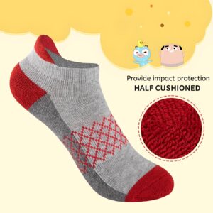 Comfoex Boys Socks 6 Pairs Ankle Athletic Sock Half Cushioned Low Cut Socks For Little Big Kids