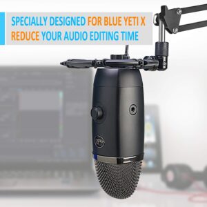 YOUSHARES Blue Yeti X Shock Mount, Latest Alloy Shockmount Reduces Vibration and Shock Noise Matching Boom Arm Mic Stand, Designed for Blue Yeti X Microphone