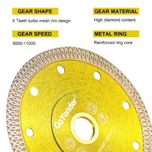 GoYonder 4 Inch Diamond Saw Blade,Super Thin Diamond Saw Blade for Cutting Ceramic Porcelain Tile Granite Marble Suitable for Angle Grinders with 7/8" or 5/8" Arbor 3 PCS