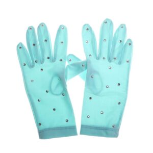 liuhuo ice dress gloves performacne wear girls thermal figure skating gloves with rhinestones（5 color）