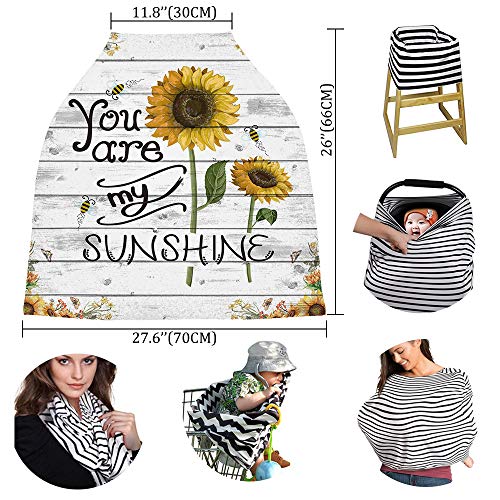 Sunflower Nursing Covers for Breastfeeding Baby Stroller and Car Seat Combo You are My Sunshine Carseat Canopy Baby Cart High Chair Infinity Scarf