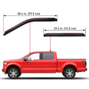 Lightronic WV194975 in-Channel Side Window Deflectors & Visors Rain Guards, Dark Smoke, 4-Pieces Set, Fits 2015-2024 Ford F-150 SuperCrew, 2017-2024 F-150 Raptor, 2022-2024 F-150 Lightning, SuperCrew