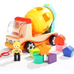 top bright wooden shape sorter truck toys for toddlers preschool game learning sort toys truck toy gift for boys girls 2 3 4 year old