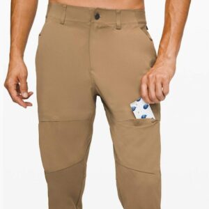 Lululemon Mens Mile View Pant 30" L Bike Camping Hiking Friendly Pants Water Repllent -Brown-Size 32