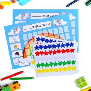 GWHOLE 2 Pack of Unicorn Potty Training & Toilet Training Reward Chart with 270 Star Stickers for Toddlers, Boys, Girls