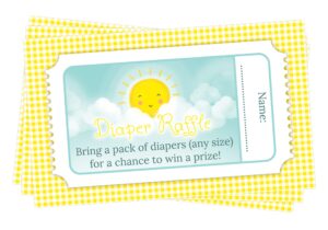 you are my sunshine diaper raffle baby shower cards - 24 count