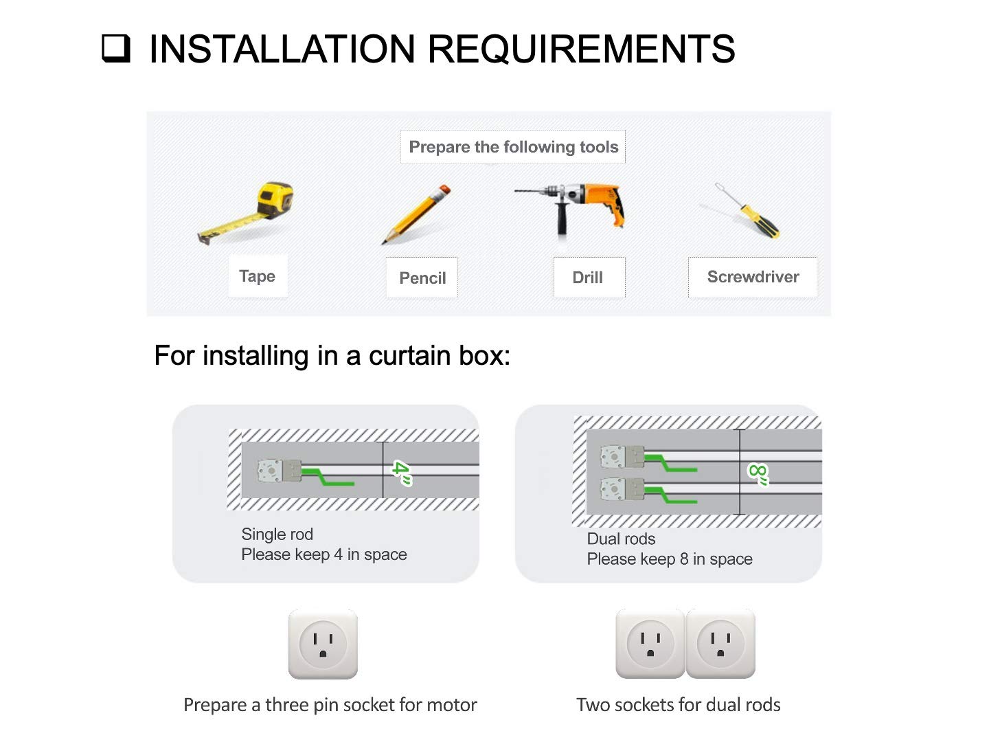 Homesupplier Smart Curtain System, Heavy Duty Electric Curtain Rod, WiFi Control, Work with Amazon Alexa, Google Home, Adjustable Length (20 ft rod)