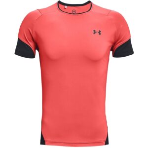 under armour heatgear rush 2.0 short sleeve t-shirt, blue circuit (436)/black, x-large