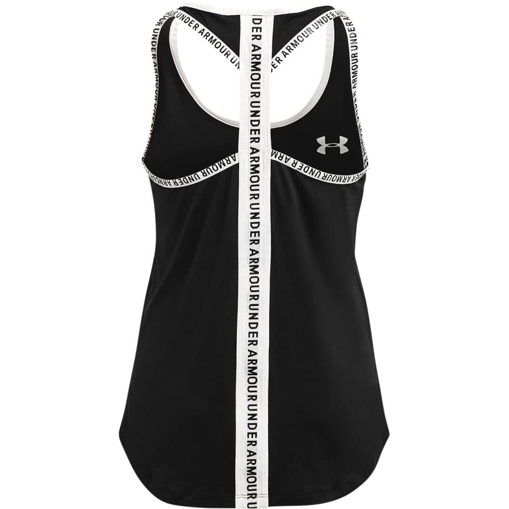 Under Armour girls Knockout Tank Top , Black (001)/White , Medium