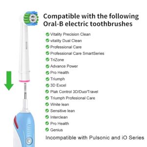 16 Pack Precision Replacement Brush Heads Compatible with Oral B Braun Electric Toothbrush. 8pcs White and 8pcs Black.