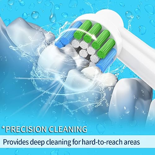 16 Pack Precision Replacement Brush Heads Compatible with Oral B Braun Electric Toothbrush. 8pcs White and 8pcs Black.