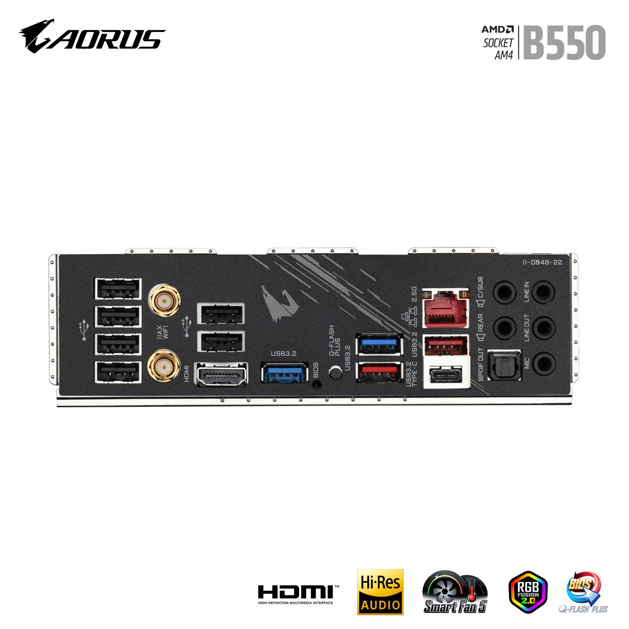 GIGABYTE B550 AORUS PRO (AM4 AMD/B550/ATX/Dual M.2/ SATA 6Gb/s/USB 3.2 Gen 2/2.5 GbE LAN/ALC1220-VB/RGB Fusion 2.0/PCIe4/DDR4/Gaming Motherboard)