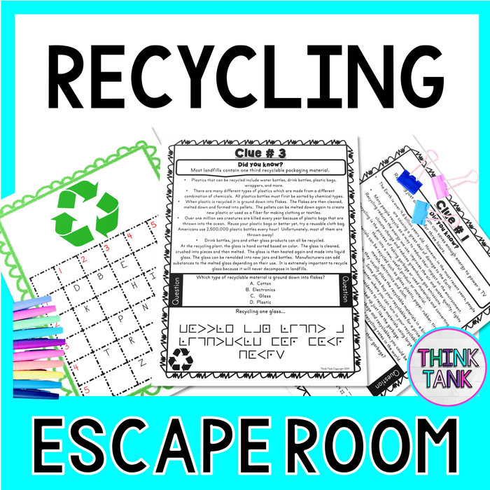 Recycling Escape Room - Earth Day Activity