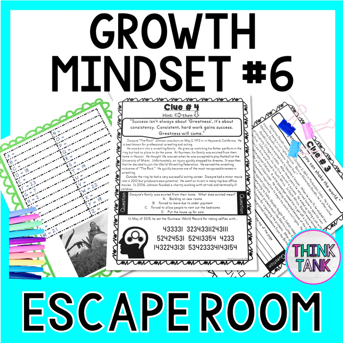 Growth Mindset #6 Escape Room - Back to School