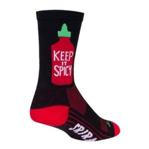 sockguy crew 7in keep it spicy cycling/running socks (keep it spicy - l/xl)