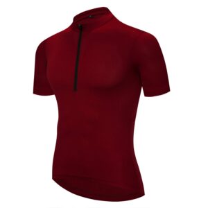 men's cycling jersey pure color summer bike short sleeve breathable,quick-dry,shirt s-3xl red