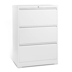 aobabo 3 drawer file cabinet 28in wide,white