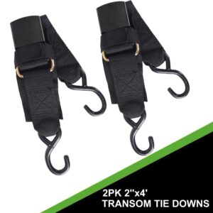 XSTRAP STANDARD Marine Boat Trailer 2" x 4' Trailer Transom Tie-Down Straps, 2PK