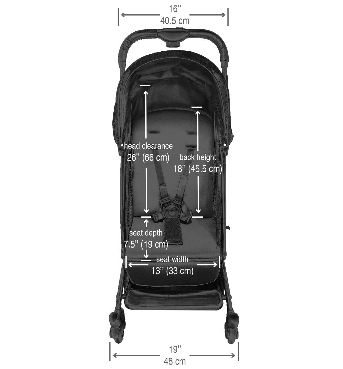 guzzie+Guss Oxygen Stroller (2020 Edition), GG030SP20, Salt & Pepper