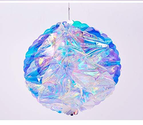 Iridescent Honeycomb Ball Decorative Hanging Ornaments for Decr Ceiling and Party Backdrop