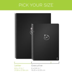 Rocketbook Smart Reusable Notebook, Letter Size Panda Planner with Daily, Weekly, & Monthly Pages, Midnight Blue, (8.5" x 11")