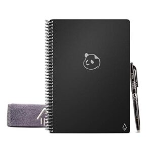 rocketbook smart reusable notebook, letter size panda planner with daily, weekly, & monthly pages, infinity black, (8.5" x 11")