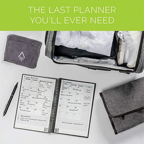 Rocketbook Smart Reusable Notebook, Letter Size Panda Planner with Daily, Weekly, & Monthly Pages, Infinity Black, (8.5" x 11")