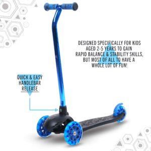 Sullivan 3 Wheel Scooter for Kids | Kids Scooter with LED Light-Up Wheels, Anti-Slip Deck, T-Bar, ABEC 5 Bearings & Rear Brake | Mini Scooter for Toddlers Ages 3 and Up