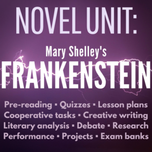 novel unit for frankenstein: lesson plans, quizzes, assignments, projects, and more