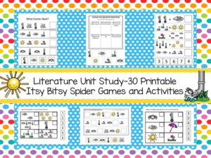 literature unit study-30 printable itsy bitsy spider games and activities