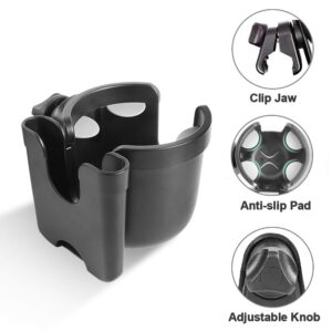 Stroller Cup Holder, MOMSIV 2 in 1 Universal Bike Cup Holder Rack Bottle Holder for Pushchair Stroller Bike Wheelchair Walker and More